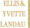 A gold colored logo with the words ellis & yvette landau.