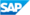 A blue and black logo for sap.