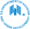 A blue circle with a house inside of it